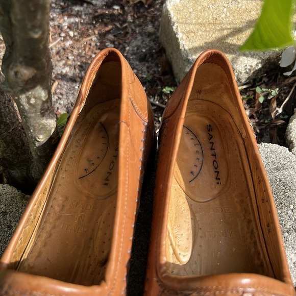 Santoni Men\'s Loafers Woven Brown Leather Made in Italy  Size 9.5 $895 Retail main image 9
